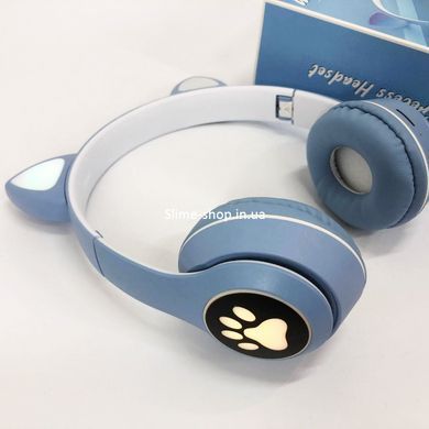 Bluetooth навушники для дітей з вушками Cat VZV 23M, Навушники зі маленькими маленькими NR-416, що світяться, котячими вушками