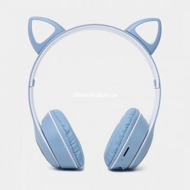 Bluetooth навушники для дітей з вушками Cat VZV 23M, Навушники зі маленькими маленькими NR-416, що світяться, котячими вушками