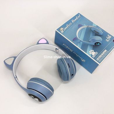 Bluetooth навушники для дітей з вушками Cat VZV 23M, Навушники зі маленькими маленькими NR-416, що світяться, котячими вушками