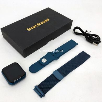 Smart Watch T80S, два браслета, температура тела, давление, оксиметр. BJ-562 Цвет: синий