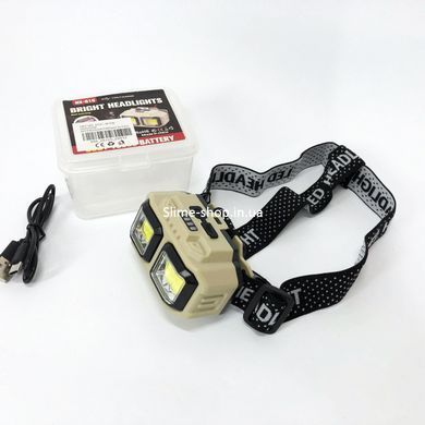 Головний ліхтар Bailong HX-816 2COB(white+red), Ліхтар на голову для бігу, AF-786 Ліхтарик налобник