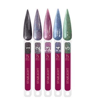 Гель-лак для нігтів із блискітками Steffani Color Gel Polish Starlight 9 мл, 01 Темно-сірий із шиммером