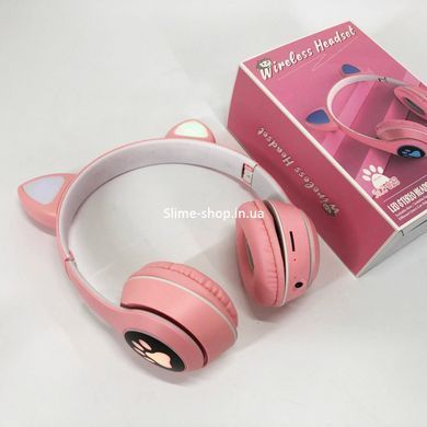 Наушники bluetooth детские с ушками Cat VZV 23M, Светящиеся наушники, Блютуз наушники ZD-264 для детей