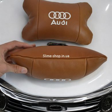 Подарок мужчине водителю Audi Ауди, Авто подушки в машину, Автоподушка для шеи LS-316 на подголовники