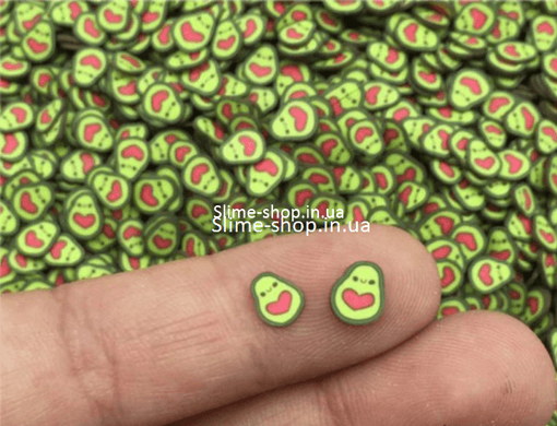 Фімо «Авокадо з кісточкою-сердечком» для слайма