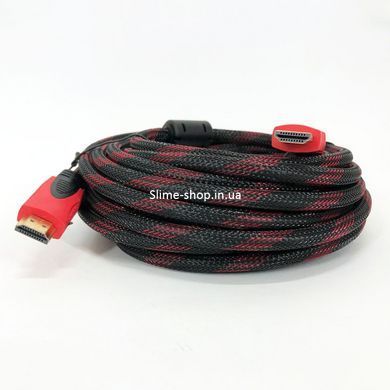 Кабель HDMI - HDMI 10m усиленный в обмотке QU-210 10м шнур