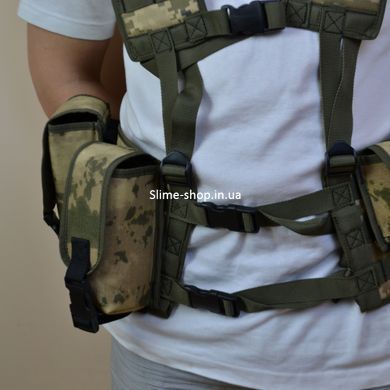 Подсумок на 2 магазина двойной из кордуры пиксель KX-241 MOLLE тактический