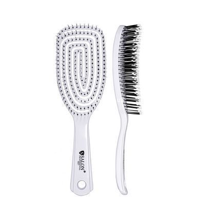 Щётка для волос массажная Salon Professional продувная спиральная, белая