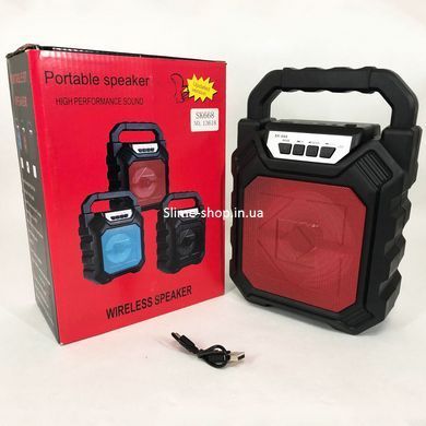 Беспроводная портативная Bluetooth колонка YF-668BT. QM-338 Цвет: красный