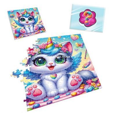 Игра развивающая пазлы с сюрпризом "Котик-Единорожка"