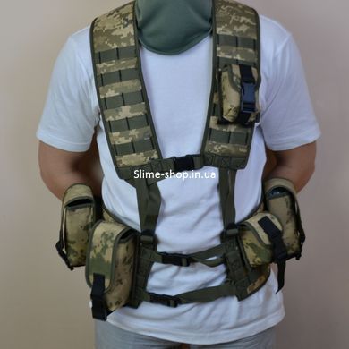 Подсумок на 2 магазина двойной из кордуры пиксель KX-241 MOLLE тактический