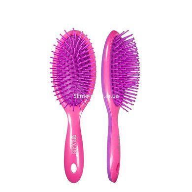 Расчёска для волос массажная пластиковая овальная Salon Professional Розовая