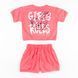 Топ и шорты на лето с принтом для девочек Girls Rules
