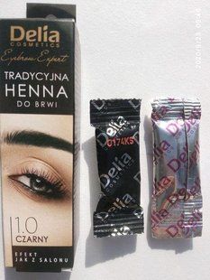 Фарба для брів на основі хни Delia Cosmetics Henna 2 г Чорна