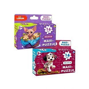 Игра настольная набор Макси-пазлов 2 в1 Котик 2+Песик 2 ME5032-10