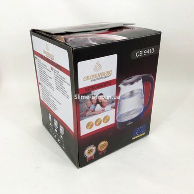Электрический чайник стеклянный Crownberg CB-9410. BL-795 Цвет: розовый