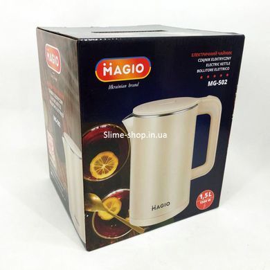 Тихий бытовой чайник MAGIO MG-502 1.5 л 1500 Вт, Электрические чайники качественные, IZ-337 Изысканный чайник