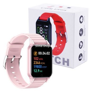 Смарт годинник Smart Watch T96 стильний із захистом від вологи та пилу з вимірюванням температура тіла. AO-290 Колір: рожевий