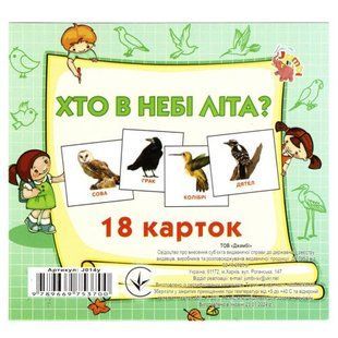 Набір карток (міні): Хто у небі літає, 18 карток (укр)