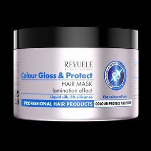 Маска для окрашенных волос с эффектом ламинирования Revuele Color Gloss & Protect, 500 мл