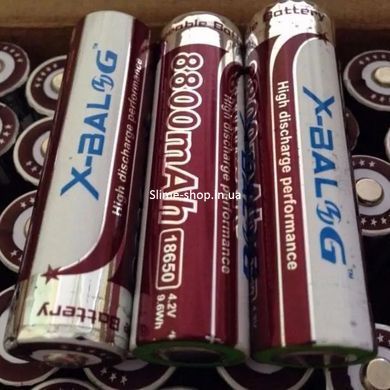 Літієвий акумулятор 18650 X-Balog 8800mAh 4.2V Li-ion літієва акумуляторна батарея QE-704 для ліхтариків