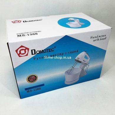 Стационарный миксер Domotec MS-1366 2 л, Надежный ручной миксер для кухни, Удобный миксер AJ-525 для кухни