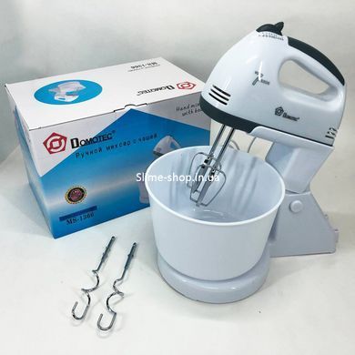 Стационарный миксер Domotec MS-1366 2 л, Надежный ручной миксер для кухни, Удобный миксер AJ-525 для кухни