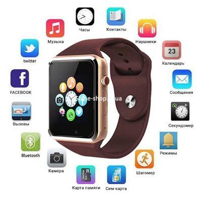 Смарт-годинник Smart Watch A1 розумний електронний зі слотом під sim-карту + карту пам'яті micro-sd. ZW-417 Колір: золотий