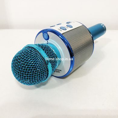 Бездротовий мікрофон для караоке WS-858 WSTER BLACK. ZD-245 Колір: блакитний