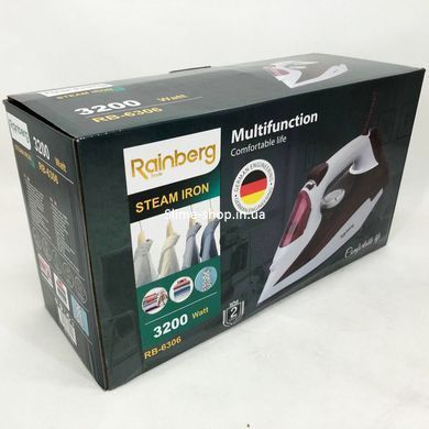 Праска парова Rainberg RB-6306 з керамічним покриттям 3200вт функція самоочищення RV-251 подачі пари