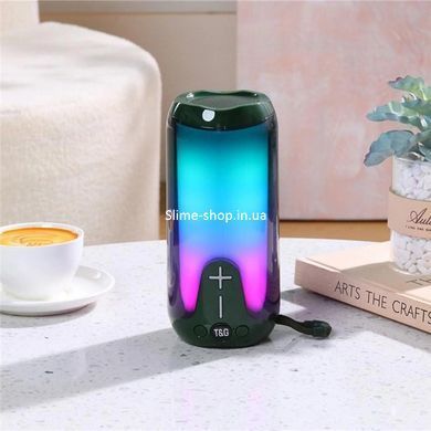 Колонка блютуз светящаяся TG651, Объемный звук Bluetooth колонки, Блютуз колонка с флешкой CE-102 и радио
