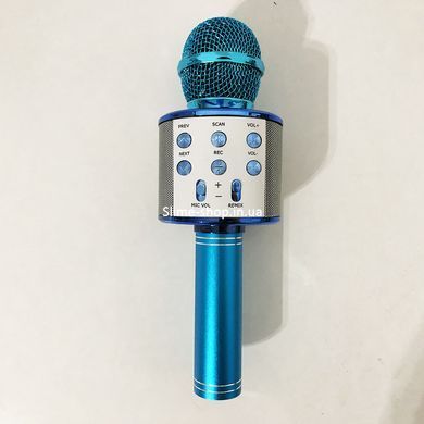 Бездротовий мікрофон для караоке WS-858 WSTER BLACK. ZD-245 Колір: блакитний