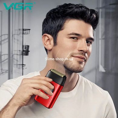 Електробритва VGR V-378 RED шейвер, подвійне лезо + триммер, регулювання потужності IY-437 7000-9000 RPM