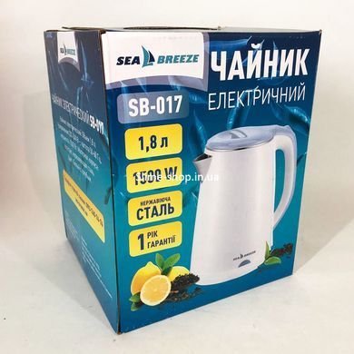Изысканный электрочайник SeaBreeze SB-017, 1.8 Л 1500 Вт, Изысканный чайник, WN-135 Электрочайник чайный