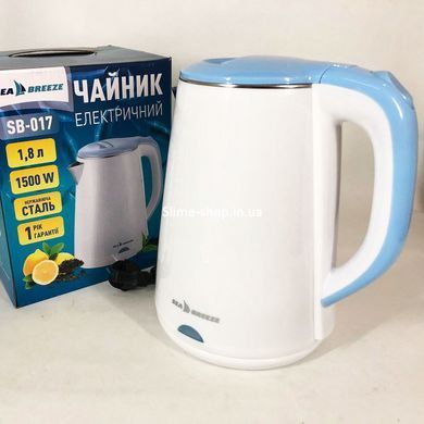 Изысканный электрочайник SeaBreeze SB-017, 1.8 Л 1500 Вт, Изысканный чайник, WN-135 Электрочайник чайный