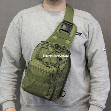 Сумка у військовому стилі на плечі, Рюкзак через плече військова барсетка, Чоловіча сумка YI-885 рюкзак слінг