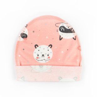 Шапочка ясельна з підворотом для дівчинки Pink panda