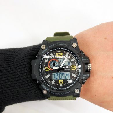 Часы спортивные спорт SKMEI 1283AG ARMY GREEN, Тактические военные часы для ЗСУ, Брендовые DH-123 мужские часы