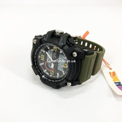 Часы спортивные спорт SKMEI 1283AG ARMY GREEN, Тактические военные часы для ЗСУ, Брендовые DH-123 мужские часы