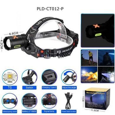 Налобный фонарь для туризма рыбалки и охоты CT012-P-TG, Сверхмощный UJ-635 налобный фонарь