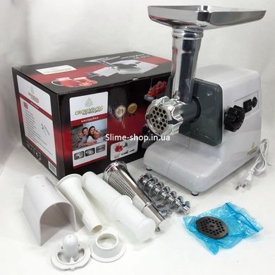 Мясорубка с решеткой для фарша Crownberg CB-4212, Электромясорубка для шинковки, EC-197 Топ мясорубок