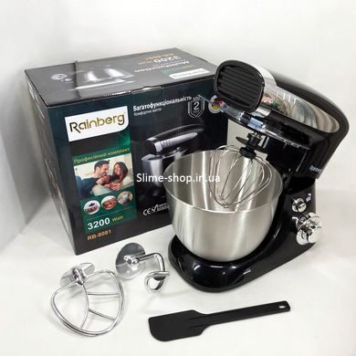 Настольный миксер тестомес Rainberg RB-8081 3200 Вт, Прочный миксер, Мощный QH-202 ручной миксер