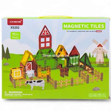 Конструктор магнитный "Magnetic Tiles: ферма", 46 деталей