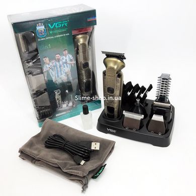 Професійна машинка для стрижки волосся з насадками VGR 6 в 1 V-095, Стильна машинка AD-899 для стрижки