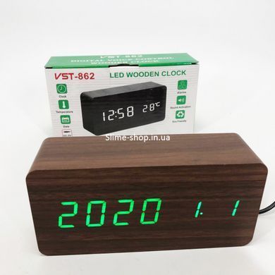 Led годинник з будильником і термометром вологістю VST-862-4, Настільний електронний годинник AW-438 з підсвічуванням
