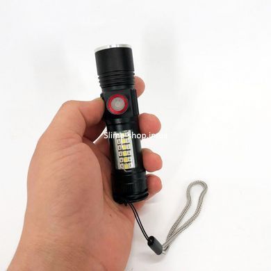 Фонарик светодиодный аккумулятор карманный SY-1903C-P50+SMD+RGB, Сверхмощный TA-985 фонарь лед