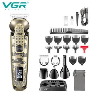 Професійна машинка для стрижки волосся з насадками VGR 6 в 1 V-095, Стильна машинка AD-899 для стрижки