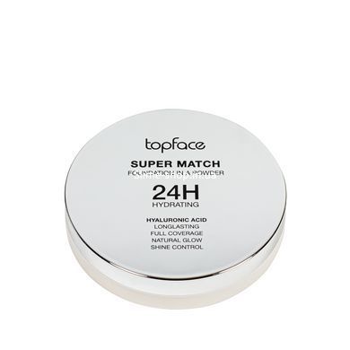 Пудра для обличчя topface Super Match Foundation компактна зволожуюча 10 г (PT269), 01 Light Porcelian/Світлий фарфоровий