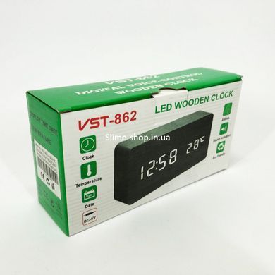 Годинник електронний з яскравими цифрами настільний VST-862-4, Цифровий годинник настільний, Електронний CN-495 годинник VST
