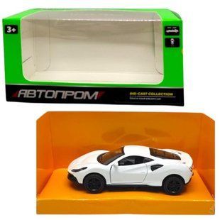 Машинка металлическая "АВТОПРОМ 1:43, FERRARI" (БЕЛАЯ)